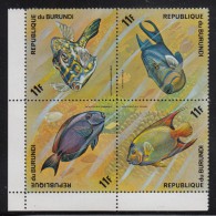 Burundi MNH Scott #454 Block Of 4 11fr Fish - Neufs