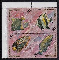 Burundi MNH Scott #C210 Block Of 4 24fr Fish - Ongebruikt