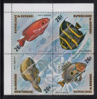 Burundi MNH Scott #C211 Block Of 4 26fr Fish - Unused Stamps