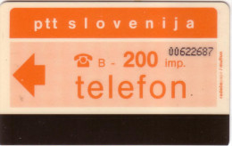 SLOVENIE PTT 200U ORANGE UT BACK PBS BANK BANQUE - Slovenia