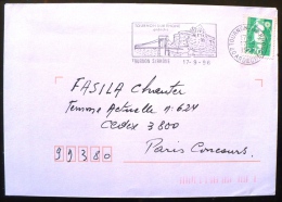 FRANCE PONT, PONTS Flamme TOURNON S/ RHONE Cachet à Date Du 17/09/1996 (flamme Sur Enveloppe Complete) - Bruggen