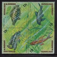 Burundi Used Scott #C209 Block Of 4 17fr Fish - Usados