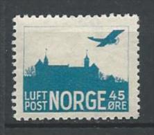 Norvège 1927 Poste Aérienne N°1 Neuf* MH Avion Et Chateau - Unused Stamps