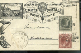 LUXEMBOURG 1927 PAR BALLON EXP. PHIL. POSTE AERIENNE - Storia Postale