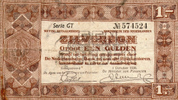 Netherland,Zilverbon 1gulden 1938,Serie:GT,P.61,as Scan - 1 Gulden