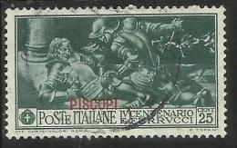 EGEO 1930 PISCOPI FERRUCCI CENT. 25 CENTESIMI USATO USED OBLITERE´ - Egée (Piscopi)