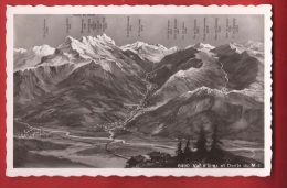 TVS2-24 Val D'Illiez Et Dents Du Midi. Panorama, Troistorrents, Morgins. Visa Censure 1939. Perrochet Non Circulé - Troistorrents