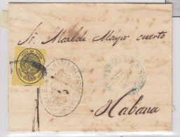 1858-H-62.*CUBA ESPAÑA SPAIN. ISABEL II. SOBRE CORREO OFICIAL. 1858. OFFICIAL MAIL. SOBRE ½ ONZA. MARCA BAEZA PIN - Vorphilatelie