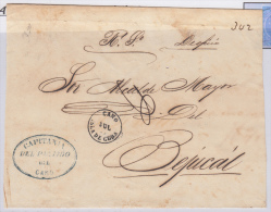 1863-H-14. * CUBA ESPAÑA SPAIN. ISABEL II. CORREO OFICIAL 1863. OFFICIAL MAIL. SOBRE C/  EL CANO. RARA MARCA POSTAL. - Vorphilatelie