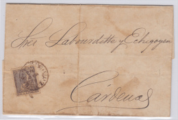 1874-H-2. CUBA ESPAÑA SPAIN. REPUBLICA. 1874. Ed.27. LOCAL MAIL. SOBRE CORREO INTERIOR CON 12 ½ C. RARO. - Vorphilatelie