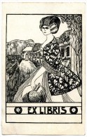 Ex Libris, Ernste Frau Mit Hut, 23.9.1922 - Silhouette - Scissor-type