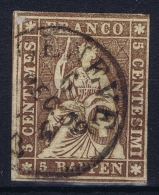 Switserland, 1854 Yv Nr 26 B Papier Moyen Used - Oblitérés