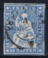 Switserland, 1854 Yv Nr 27 A Papier Moyen  Used - Used Stamps
