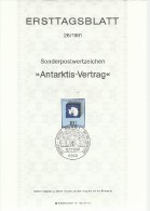 ALEMANIA DOCUMENTO PRIMER DIA BONN TRATADO ANTARTICO ANTARTIDA POLO SUR - Antarctic Treaty