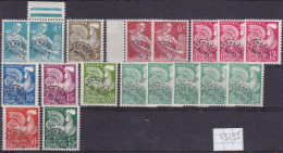 13135# LOT TIMBRES PREOBLITERES ** - * & Sans Gomme COQ MOISSONNEUSE Cote +400 Euros - 1953-1960