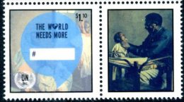 ONU New-York 2013 - 1 Timbre Avec Vignette Extrait De Feuille De Timbres Personnalisés "World Humanitarian Day" ** - Unused Stamps