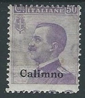 1912 EGEO CALINO EFFIGIE 50 CENT MH * - G017 - Ägäis (Calino)