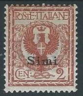 1912 EGEO SIMI AQUILA 2 CENT MH * - G022 - Ägäis (Simi)