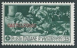 1930 EGEO CASTELROSSO FERRUCCI 25 CENT MH * - G028 - Castelrosso