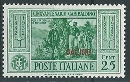 1932 EGEO CALINO GARIBALDI 25 CENT MH * - G032 - Egeo (Calino)