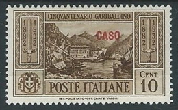 1932 EGEO CASO GARIBALDI 10 CENT MH * - G033 - Egée (Caso)