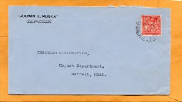 Malta Old Cover Mailed To USA - Malte (...-1964)