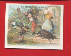 MUSEE CLUNY PARIS CHROMO CALENDRIER  1881 FERME CANARD INSECTE SCARABEE GEANT - Kleinformat : ...-1900