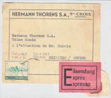 ETIQUETTE MAISON "HERMANN THORENS SA,ST CROIX- + F32- (NB: Il Manque 1 Timbre,disparus) - Sonstige & Ohne Zuordnung