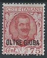 1926 OLTRE GIUBA FLOREALE 75 CENT MH * - G135 - Oltre Giuba