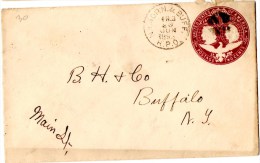 Lettre De N.Y.HORN &BUFF R.P.O. (20.06.1893) Pour Buffalo Rec'd_back Cancel. - ...-1900