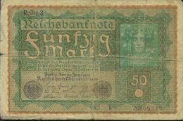 Reichsbanknote, 50 Mark, Reihe 3, 1919 Nr. 809319 RA B - 50 Mark