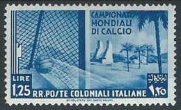 1934 EMISSIONI GENERALI MONDIALI DI CALCIO 1,25 LIRE MH * - K004 - Amtliche Ausgaben