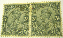 India 1911 King George V 3ps X2 - Used - 1911-35 King George V