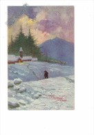 Illustrateur A. BERTIGLIA - Bonne Année - Paysage Neige Homme  - N° 584-2  - 1923 - - Bertiglia, A.