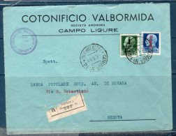 Italia / Italy  1944 - Raccomandata Per Genova  Con 1.25 +25 Cent. - Marcofilie