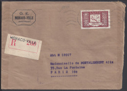 MONACO 1946 -  LETTRE RECOMMANDEE DE MONACO VILLE A DESTINATION DE PARIS - - Lettres & Documents