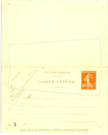 CIRC2BIS- FRANCE CARTE LETTRE SEMEUSE CAMEE 10c DATE 028 VARIETE DE PIQUAGE OBLIQUE - Letter Cards