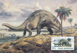 Czech Rep. / Cartes Maximum (1994/09-2) Praha: The Work Of Painter Zdenek Burian - Dinosaur (3,00 CZK) (I0103) - Briefe U. Dokumente