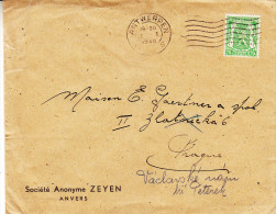 Belgique - Lettre De  1946 ° - Oblitération Antwerpen - Expédié Vers La Tchècoslovaquie - Valeur 15 Euros - Lettres & Documents