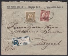 Yugoslavia 1923, Registered Cover Subotica  To Zagreb W./postmark Subotica - Briefe U. Dokumente