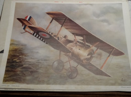 @ 6 GRANDES PLANCHES  AVION S AVIATION PROVENANT ANCIEN CALENDRIER JEAN LAVIGNE SIGNEES AUBLE - Andere & Zonder Classificatie