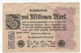 - ALLEMAGNE -  Billet De 2 Million De Mark - BERLIN  :  Août 1923 - - 2 Mio. Mark