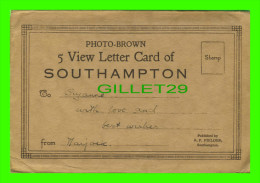 SOUTHAMPTON, UK - CARNET 5 VIEW LETTER CARD OF SOUTHAMPTON FOLDER - PHOTO-BROWN - PUB. BY R. F. FIELDER - - Southampton