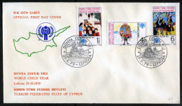 1979 - Michel #77-79, INTERNATIONAL YEAR OF CHILDREN, FDC, Turkish Republic Of Northern Cyprus.* - Covers & Documents