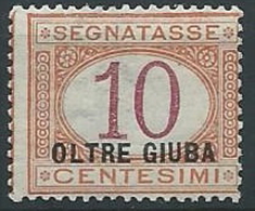 1925 OLTRE GIUBA SEGNATASSE 10 CENT MNH ** - K80 - Oltre Giuba