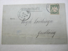 1899, Perfore , Perforation , Lochung , Beleg Aus  Geiselhoering, Risschen Bis Kurz Vor Die Marke, Marke OK - Covers & Documents