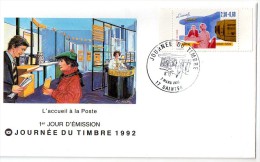 Lettre  1er  Jour  Journee  Du  Timbre  (saintes  1992 ) - Otros & Sin Clasificación