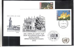 WIT367 UNO WIEN 2002  MICHL 354 + 355  WEISSE KARTE - White Cards - Brieven En Documenten