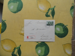 1943 Raccomandata Registered Mail Da Vaduz A Zurigo Affrancata 40 Rappen Timbri Al Verso - Briefe U. Dokumente