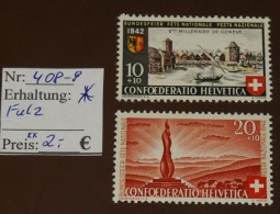 Schweiz Michel Nr:  408 -9  * MH Falz  #4211 - Nuovi